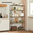 thumbnail image 2 of SONGMICS 5-Tier Metal Storage Shelves, Kitchen Wire Shelving Unit, Storage Rack with Adjustable Shelves, Shelf Liners, 8 Hooks, for Garage, 30 x 90 x 160 cm, Black, 2 of 6
