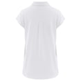 thumbnail image 4 of Womens Summer Casual Short Sleeve Blouse Button Solid Color Turndown Collar T-Shirt Tops, 4 of 7