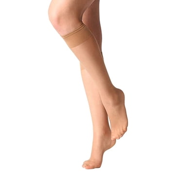 LILELIS Women's Sheer Knee Highs Pantyhose with Reinforced Toe 20D Nylon Stockings for Women