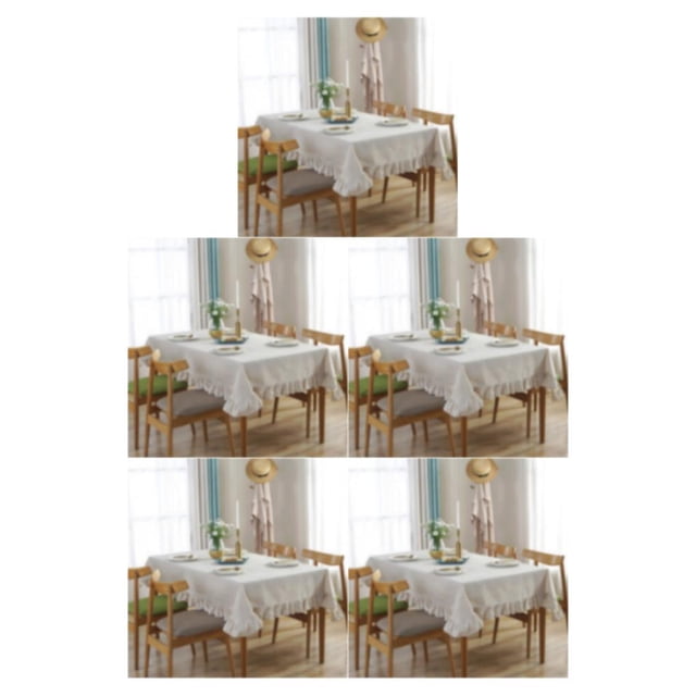 Baohd Durable And Easy To Wash Tablecloth With Vintage Style Rectangular Table Tablecloth Cotton Dining Tablecloth Table Cover linen 140*140CM 5Set