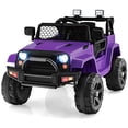 thumbnail image 1 of Patiojoy 12V Kids Ride On Car Electric Vehicle Jeep with Parental Remote Music Horn Headlights Slow Start Function Purple, 1 of 10