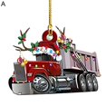 thumbnail image 2 of Christmas Pendant Cartoon Vehicles Design Weather Proof Wooden Hanging Cars Pendant for Fireplace, 2 of 9