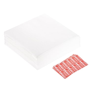 Uxcell Pochettes d'Emballage en Mousse, 50 Pcs Pochettes à Bulles Enveloppantes 6,3 X 6,3 Po Coussin Fournitures d'Emballage en Mousse Blanc avec 36 Étiquettes Fragiles