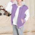 thumbnail image 2 of WEIYLL Hauts pour Garçons Automne Printemps Manches Longues Baseball à Capuche Violet Vestes pour 2-3 Ans, 2 of 6