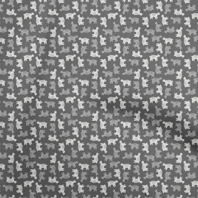oneOone Polyester Spandex Gray Fabric Animal Sewing Craft Projects Fabric Prints By Yard 56 Inch Wide