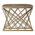 thumbnail image 2 of Meubles SEI Mikkeli Carré Velours Tabouret Rembourré Gris/or, 2 of 3
