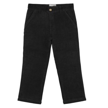 Buyless Fashion Pantalon Garçon Coupe Droite devant Plat Motif Grand en Velours Côtelé
