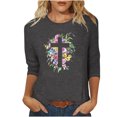 thumbnail image 1 of Blouses pour Femmes T-Shirt Imprimé Blouse à Manches 3/4 Col Rond Décontracté, Blouses pour Femmes T-Shirts pour Femmes, Blouses pour Femmes Décontractées, 1 of 3