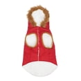 thumbnail image 3 of Holiday Time Dog Clothes: Hooded Jacket for Fall & Winter, Red with Faux Toggles, Size XS-XL, 3 of 8