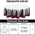 thumbnail image 4 of Nappe Ronde de Noël 60 Pouces Hiver Arbres de Noël Flocon de Neige Carreaux Buffalo Noirs et Rouges Nappe de Table Polyester de Fête de Noël Couverture de Table Ronde pour Salle à Manger Déco Maison, 4 of 6