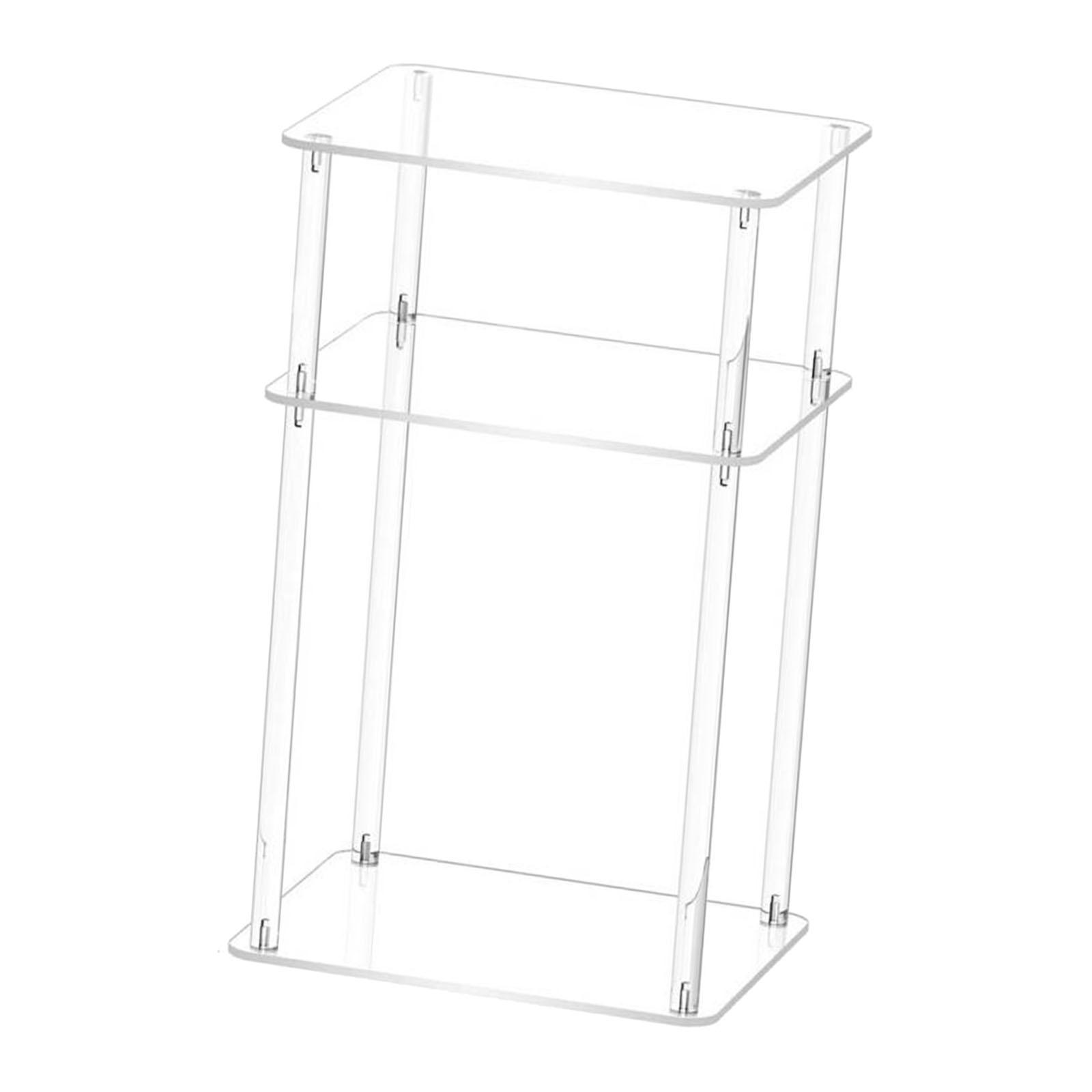 VONKY Clear NightStand Table Narrow Bedside Table Table Living for Tier End 3 Room
