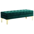 thumbnail image 1 of HOMCOM Banc Rembourré en Velours, Capitonné à Boutons, Banc de Bout de Lit pour Chambre, 1 of 10