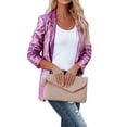 thumbnail image 4 of Fortune Women Shiny Sequins Blazer Jacket Open Front Sparkly Glitter Disco Coat, 4 of 9
