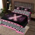 thumbnail image 2 of Erosebridal Cool Lightsaber Coverlet Set Queen, Honeycomb Bedding Set, Checkered Flag Decor 3pcs, 2 of 5