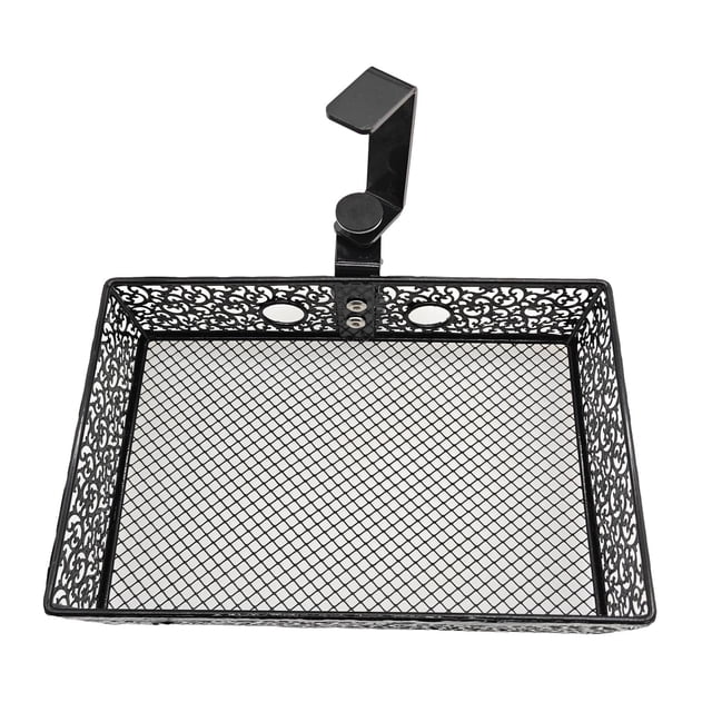 Under Desk Organizer,Metal Under Desk Organizer Clamp Mount Rotatable,Clamp Swivel Desktop Drawer Basket Home Office,Desk Mount Tray Pencil Storage Box Container,Pen Stationary Sundries Black
