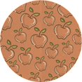 thumbnail image 1 of Ahgly Company Tapis Rond Lavable en Machine Intérieur Transitionnel Orange, 5 Pieds Rond, 1 of 7