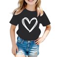 thumbnail image 2 of WEAIXIMIUNG T-Shirt Fille 4T Haut Fille Enfant Mignon Graphique Col Rond Manches Courtes Tee Été Décontracté T-Shirt 150, 2 of 6