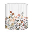 thumbnail image 1 of Transemion Rideau de Douche avec Crochet Motif Feuilles Plantes Fleurs Rideaux de Salle de Bain Tissu Polyester Anti-Moisissure Moustiquaire de Baignoire Fleur Colorée 90*180, 1 of 6