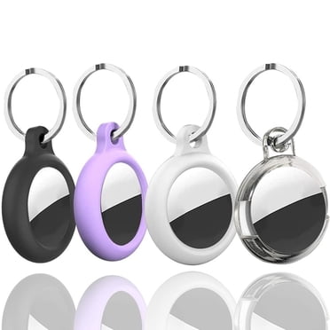Support AirTag - Compatible avec Étui AirTag Porte-Clés Étui AirTag Support Silicone AirTags Porte-Clés Étuis AirTags Porte-Clés Compatible avec Accessoires de Localisateurs d'Objets Apple AirTag GPS - Lot de 4