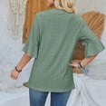 thumbnail image 4 of Bowake Womens V Neck Summer Tops Ruffle Half Sleeve Tee Shirts Hollow out Basic Casual Work Blouses Tunic Tops, 4 of 6