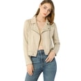 thumbnail image 1 of INSPIRE CHIC Veste de Moto Biker Zippée à Manches Longues en Faux Suède pour Juniors, 1 of 6