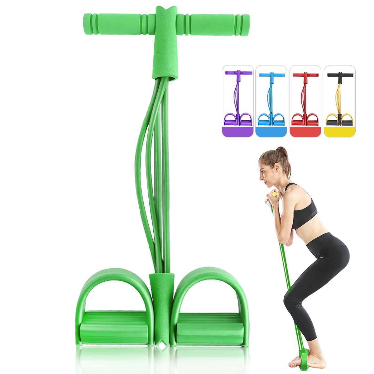Resistance Band, 4-Tube Pedal Resistance Bands with Handles, Elastic Pull Rope Fitness Equipment for Home Workout, Strength Training, Physical Therapy, Yoga, Pilates