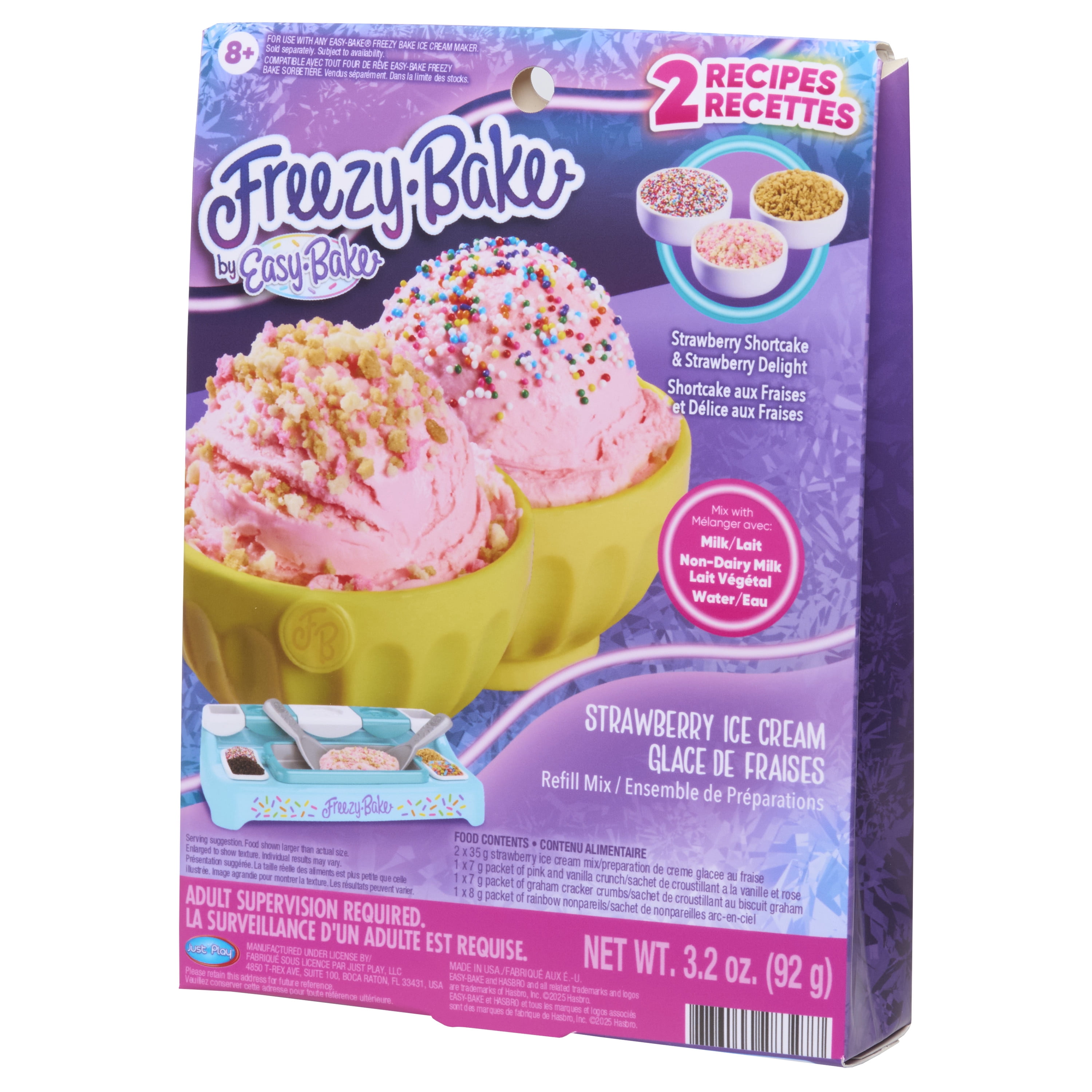 Mélanges à crème glacée aux fraises Freezy-Bake - Shortcake aux fraises et Fraise suprême