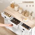 thumbnail image 4 of HOMCOM 46.5" Sideboard Buffet Cabinet with 3 Barn Doors and 3 Drawers White, 4 of 10