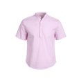 thumbnail image 1 of Honganda Hommes Chemises à Manches Courtes Col Rond Bouton T-shirt d'Été, 1 of 5