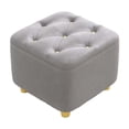 thumbnail image 4 of Ottoman Stool Mute Bottom Pads Stylish Foot Rest for Bedroom Entryway Office gray, 4 of 9