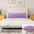 thumbnail image 3 of PiccoCasa 2Pcs Body Pillowcases Microfiber Pillow Covers, Queen Violet, 3 of 9