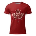 thumbnail image 1 of TIMIFIS T-Shirts pour Femmes Été Col Rond Manches Courtes Chandails Décontractés Vintage Feuille d'Érable Canadienne Imprimée T-Shirts, 1 of 2