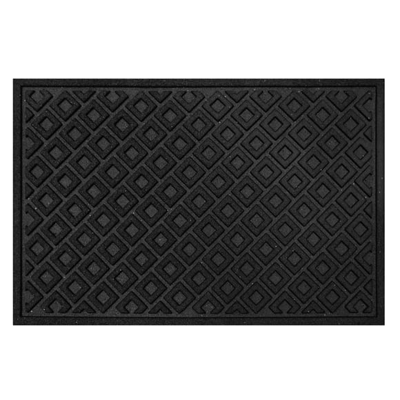 Stepguard Titanix 2x3 Rubber Doormat, Heavy-Duty, Water-Resistant, Non-Slip, Diamond Trellis Black, Outdoor, Entryway, Garage, Mudroom, Patio