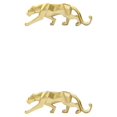 thumbnail image 3 of Transemion Résine Forme Animale Sculpture Brillant Décoratif Décoration Ornement Or 2Set, 3 of 6