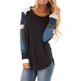 thumbnail image 1 of T-shirt Manches Longues Col Rond Noir pour Femme, 1 of 3