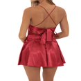 thumbnail image 4 of Women‘s Summer Mini Dress  Spaghetti Strap Tie Knot Back A-Line Dress, 4 of 5