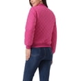 thumbnail image 3 of INSPIRE CHIC Women's Stand Collar Zip Up Raglan Sleeves Bomber Quilted Jacket S Hot Pink, 3 of 6