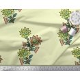 thumbnail image 2 of Soimoi Moss Georgette Fabric Leaves & Floral Block Print Sewing Fabric Yard 42 Inch Wide, 2 of 3