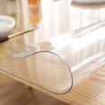 thumbnail image 4 of ORUYROP Custom 2mm Thick 64 x 28 Inch Clear Table Cover Protector, Desk Cover Plastic Table Protector Clear Table Pad Tablecloth Protector, Clear Desk Pad Mat for Coffee Table, Writing Desk, 4 of 7