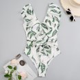 thumbnail image 2 of Women's Bikini Swimsuit Ruffles Two Pieces Bikini Set, Leaves M, 2 of 5