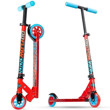 Trottinette pliante pour enfants de 5 à 10 ans – Carve 100 – cadre en acier léger, guidon réglable, roues lisses de 100 mm – rouge – Madd Gear