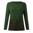 thumbnail image 4 of Tiweut Chandails Décontractés pour Femmes Doublés en Polaire Chandail d'Hiver Manches Longues Col Rond Longueur Moyenne Blouses Patchwork Vert,m, 4 of 5