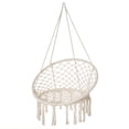 thumbnail image 1 of Outsunny Patio Hammock Chair, Hanging Rope Hammock Swing, Cream White, 1 of 10