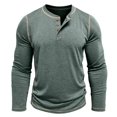 thumbnail image 2 of RXIRUCGD Chemise Décontractée pour Homme à Couleur Unie, Boutonnée, à Col Rond, à Manches Longues, Vert, Taille : 2TG, 2 of 9
