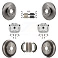 thumbnail image 1 of Transit Auto Front Rear Disc Brake Caliper Rotors Drums Ceramic Pads Kit (8Pc) for Car Saturn Ion Chevrolet Cobalt Pontiac Pursuit KC8-101433N, 1 of 11