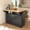 Black, variant on K&K 55.7'' Kitchen Island with 2 Drop Leaf for 4-6 Seating, Rolling Kitchen Cart on 5 Wheels with Power Outlet, Folding Dining Table with Spice & Towel Rack, 3 Drawers, for Kitchen, Dining Room,Black