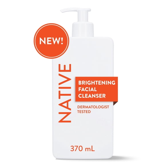 Native Brightening Facial Cleanser, for normal combination skin, Sulfate Free, with Niacinamide and Vitamin C, Dermatologist Tested, 370mL