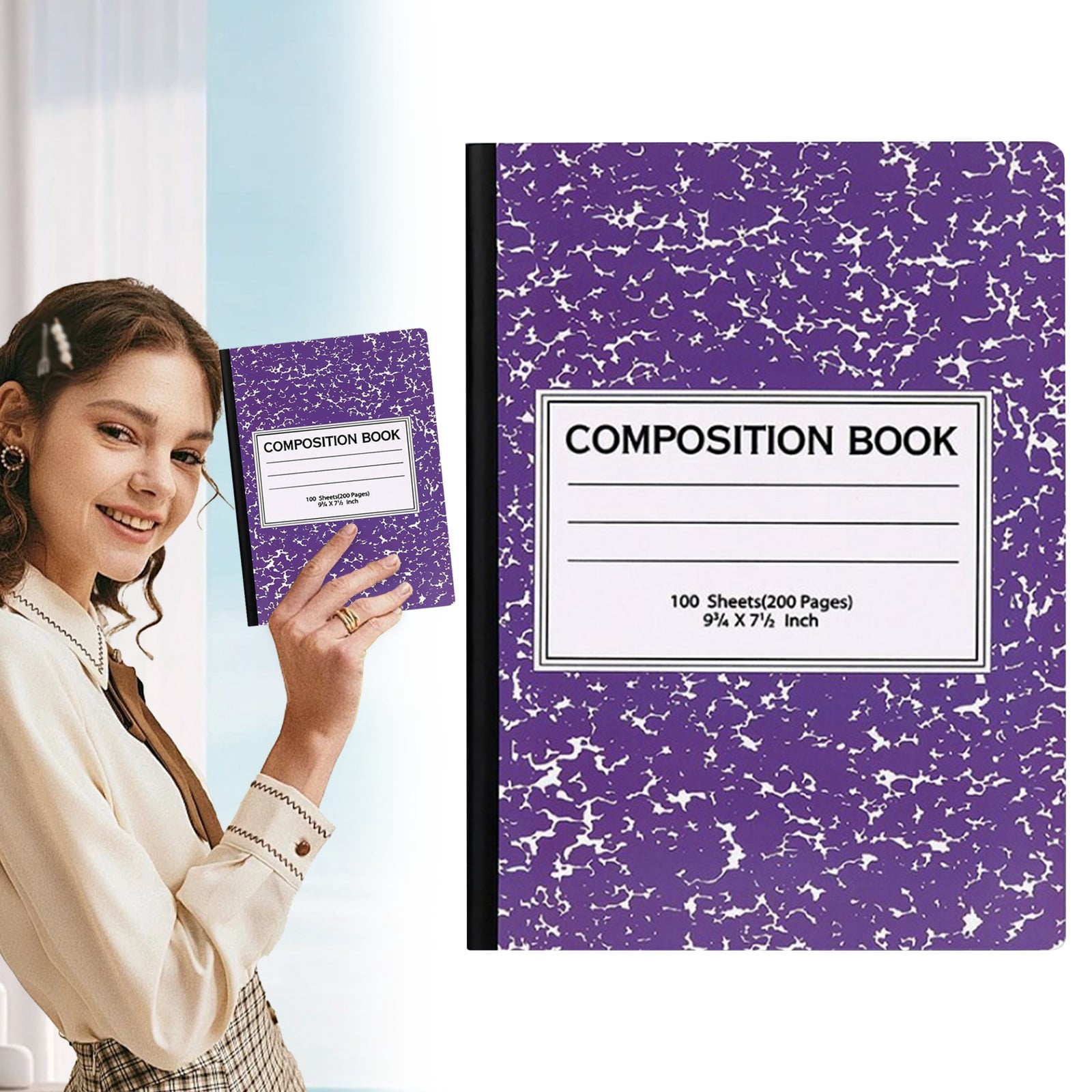 Miyuadkai Claerance! Printed Snowflake Notebook Dark Purple, Wide Ruled Notebook Composition Notebooks Wide Ruled Composition Book Wide Notebook Papersewn Binding Cover Assorted Colors