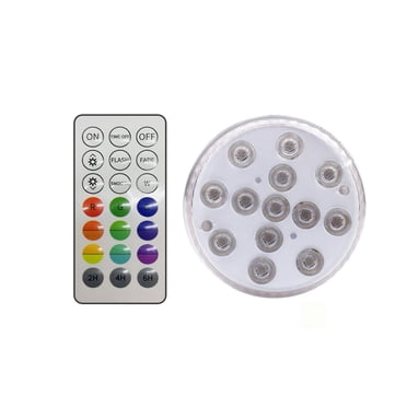 Amdohai Lumières DEL Submersibles avec Télécommande Sans Fil, Lumières DEL Étanches pour l'Eau à Piles, Lumière de Décoration pour Aquarium, Étang, Piscine, Jardin, Mariage, Fête