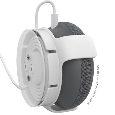 Lot de 2, Blanc, Support Mural pour Google Home Mini/Nid Mini (2e Gén.) Support de Fixation, Gain de Place, Gestion Parfaite du Cordon, Sans Fils Ni Vis Désordonnés, Support Mural Robuste pour Assistant Vocal